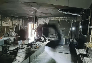 חמ"ל התצפיתניות השרוף בנחל עוז  (צילום: אייל אשל)