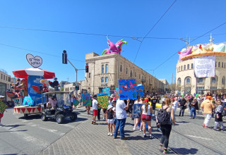 תהלוכת פורים בירושלים (צילום: אלטרנטיבה 1)