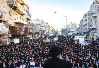 עצרת של חרדים נגד גיוס לצבא (צילום:  חיים גולדברג, פלאש 90)