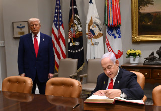 בנימין נתניהו ודונלד טראמפ בבית הלבן (צילום: אבי אוחיון, לע"מ)