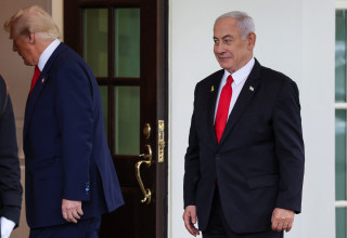 בנימין נתניהו, דונלד טראמפ (צילום: REUTERS/Leah Millis)