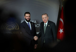 רג'פ טאיפ ארדואן, אחמד א-שרע (צילום: Murat Cetinmuhurdar/PPO/Handout via REUTERS)