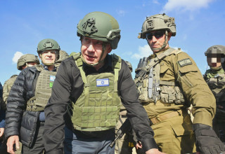 בנימין נתניהו ברצועת עזה (צילום:  חיים צח, לע"מ)