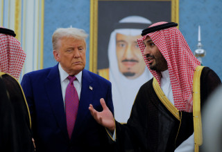 דונלד טראמפ, מוחמד בן סלמן (צילום: REUTERS/Brian Snyder)