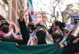 הפגנה באוניברסיטת קולומביה, מאי 2025 (צילום: רויטרס)