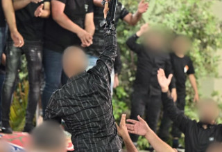 המעצר בחתונה הכפולה בכפר כנא (צילום: דוברות המשטרה)