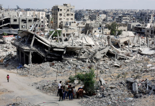 הרס ברצועת עזה (צילום: REUTERS/Mohammed Salem)