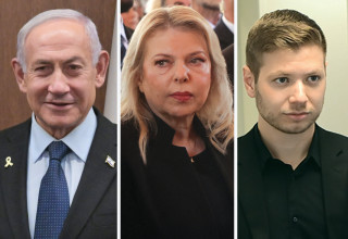 יאיר נתניהו, שרה נתניהו, בנימין נתניהו (צילום:  אבשלום ששוני,רויטרס,קובי גדעון לע"מ)