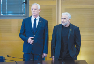 בני גנץ ויאיר לפיד (צילום: יונתן זינדל, פלאש 90)
