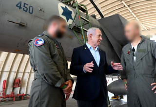בנימין נתניהו בתל נוף (צילום: אבי אוחיון לע"מ)