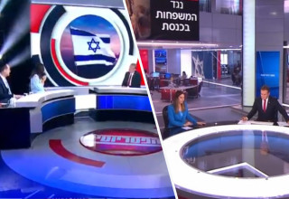 אולפן חדשות 12, ערוץ 14 (צילום:  צילום מסך חדשות 12,ערוץ 14)