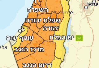 מפת ההחרגות של פיקוד העורף (צילום: פיקוד העורף)