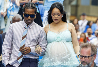 ריהאנה ו-A$AP Rocky (צילום: NICOLAS MAETERLINCK/Belga/AFP via Getty Images)