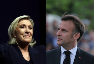 עמנואל מקרון, מרין לה פן (צילום: רויטרס,REUTERS/Yves Herman)