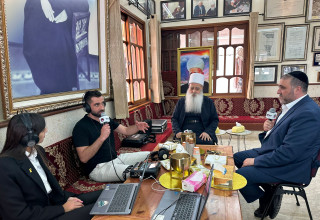 שר הפנים משה ארבל והשייח' מוואפק טריף (צילום: ללא)