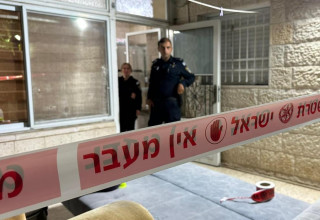 זירת רצח (צילום: דוברות המשטרה)