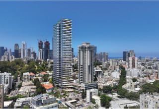 מגדל 38 קומות יוקם ברחוב ביאליק ברמת גן  (צילום: הדמיה: מילוסלבסקי אדריכלים)