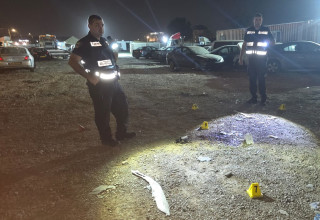 זירת הרצח בלוד (צילום: דוברות המשטרה)