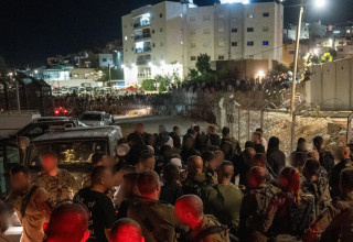 התקהלות אלימה בגבול סוריה (צילום: דובר צה"ל)