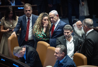 נתניהו ושרים בכנסת (צילום:  יונתן זינדל, פלאש 90)