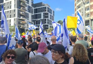 הפגנה בתל אביב (צילום: שרה וולפלינג/TPS)
