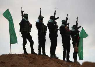 מחבלי חמאס (צילום: EYAD BABA/AFP via Getty Images)