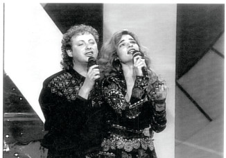 שנת 1991 קדם אירווזיון אורנה ומשה דץ (צילום: צילום מסך הערוץ הראשון)