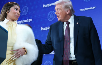 ניקי מינאז' ודונלד טראמפ (צילום: Win McNamee/Getty Images)