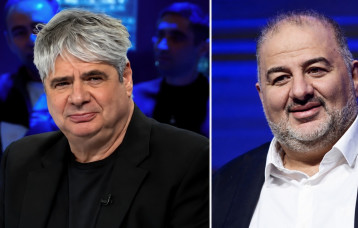 מנסור עבאס, גיא מרוז (צילום: פלאש 90,צילום מסך)