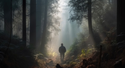 אדם אבוד ביער, אילוסטרציה (צילום: אינג'אימג')