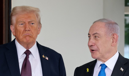 בנימין נתניהו, דונלד טראמפ (צילום: REUTERS/Kevin Lamarque)