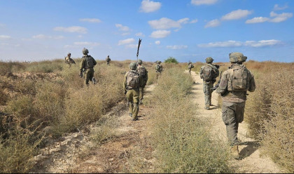 פעילות כוחות צוות הקרב של חטיבת הראל במרחב הקו הצהוב בח'אן יונס (צילום: דובר צה"ל)