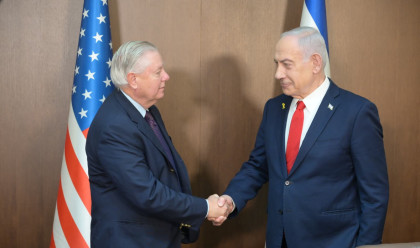 בנימין נתניהו ולינדזי גרהאם (צילום: עמוס בן גרשום לע"מ)