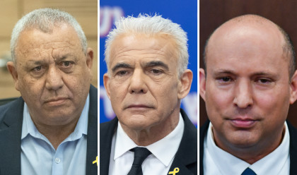 נפתלי בנט, יאיר לפיד, גדי איזנקוט (צילום: פלאש 90)