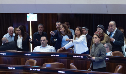 ח"כ מהקואליציה בעת ההצבעה למבקר המדינה בכנסת (צילום: אורן בן חקון)