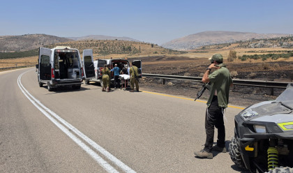 פיגוע דקירה סמוך לישוב אלון מורה שבשומרון (צילום: תיעוד מבצעי מד"א)