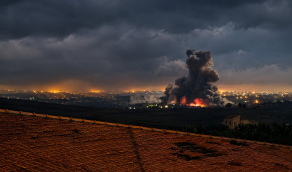 פיצוץ מנהרות הבופור (צילום: רשתות חברתיות,עיבוד מחשב: מעריב אונליין)