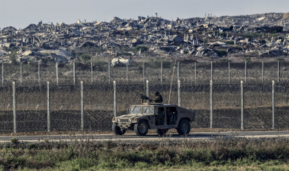 כוח צה"ל בגבול רצועת עזה (צילום: צפריר אביוב, פלאש 90)