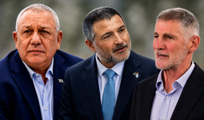 יאיר גולן, דוד זיני, גדי איזנקוט (צילום: אבשלום ששוני, פלאש 90,חיים גולדברג, פלאש 90,נוצר באמצעות AI)