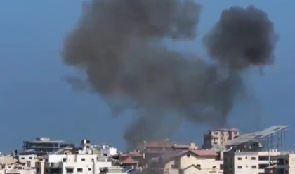 פיצוצים במערב העיר עזה (צילום: שימוש לפי סעיף 27א',צילום מסך רשת X)
