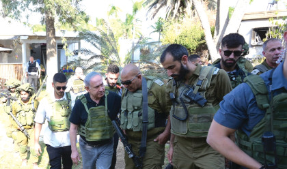 נתניהו בסיור בעוטף עזה (צילום: אבי אוחיון, לע"מ)