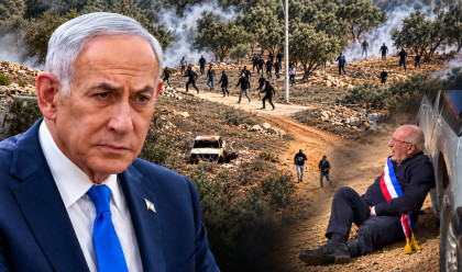 בנימין נתניהו, הנציג הבלגי. תקיפת הדיפלומטים באיו"ש (צילום: אוליביה פיטוסי, פלאש 90,תיעוד ברשתות חברתיות לפי סעיף 27 א' לחוק זכויות יוצרים, רשת X)