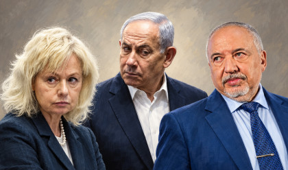 אביגדור ליברמן, גלי בהרה מיארה, בנימין נתניהו (צילום: אבשלום ששוני,יונתן זינדל פלאש 90,בינה מלאכותית)