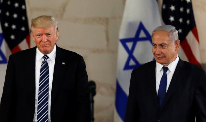 בנימין נתניהו ודונלד טראמפ במוזיאון ישראל (צילום: רויטרס)