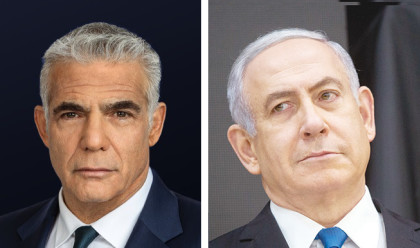 בנימין נתניהו, יאיר לפיד (צילום: מרים אלסטר, פלאש 90,באדיבות יש עתיד)