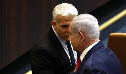 בנימין נתניהו ויאיר לפיד (צילום: מרק ישראל סלם)