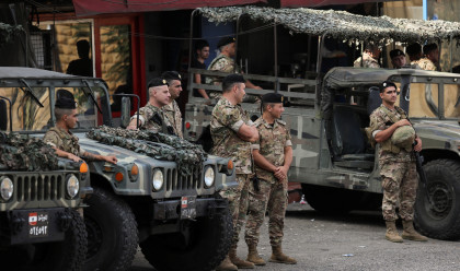 חיילי צבא לבנון בעיירה כחאלה (צילום: רויטרס)