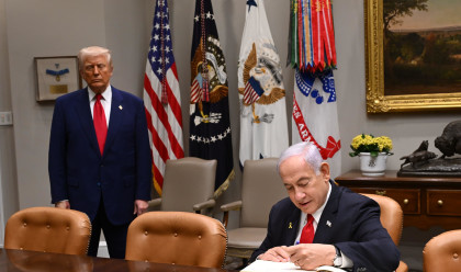 בנימין נתניהו ודונלד טראמפ בבית הלבן (צילום: אבי אוחיון, לע"מ)