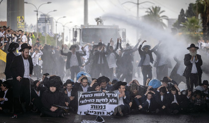 הפגנות חרדים נגד חוק הגיוס (צילום: חיים גולדברג, פלאש 90)