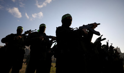 מחבלי חמאס (צילום: REUTERS/Dawoud Abu Alkas)